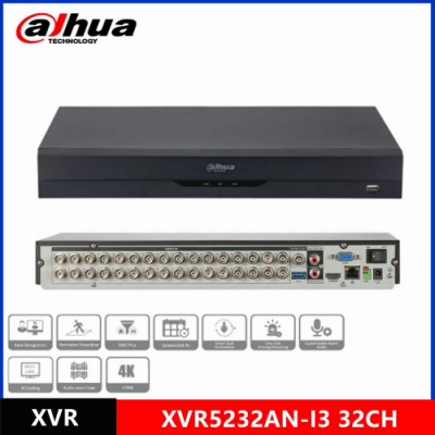 DAHUA XVR5232AN-I3 5Mp, H265+ 32 Kanal Video, 2 HDD, 5in1 DVR Cihazı